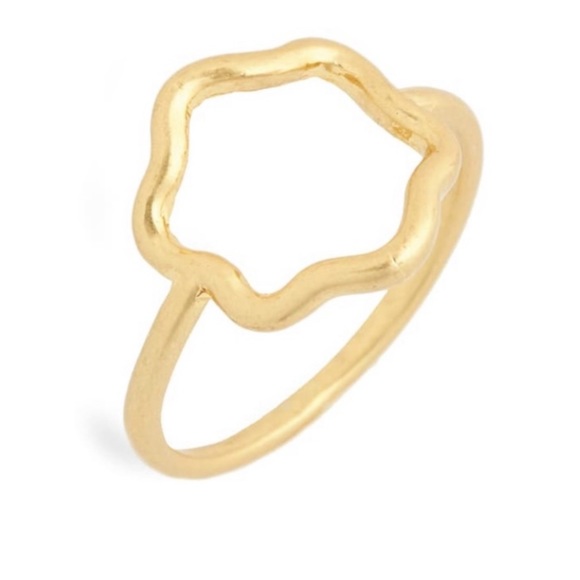 NWT Madewell Wavy Flower Gold Ring, 7 - Picture 2 of 3